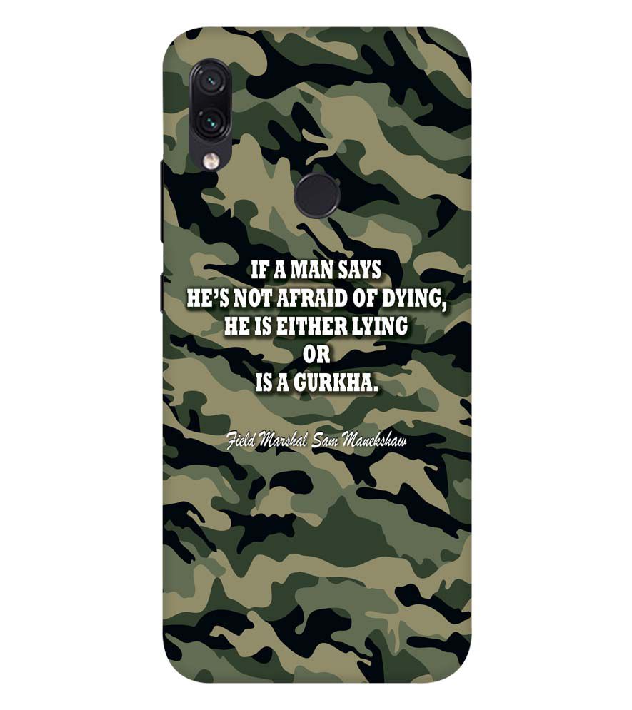 W0450-Indian Army Quote Back Cover for Xiaomi Redmi Note 7