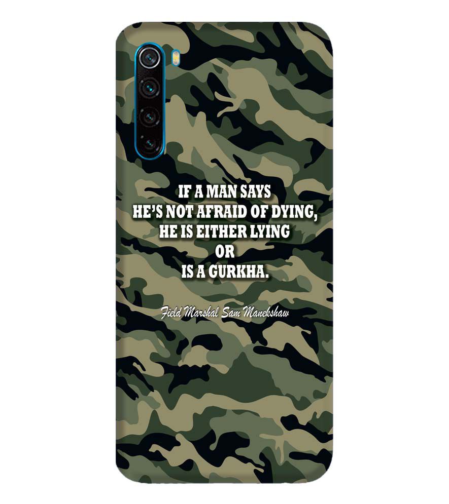 W0450-Indian Army Quote Back Cover for Xiaomi Redmi Note 8