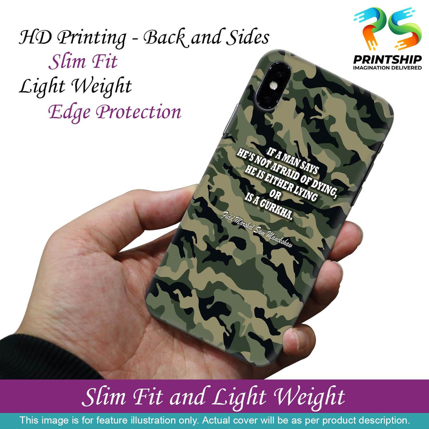 W0450-Indian Army Quote Back Cover for Vivo Z1 Pro