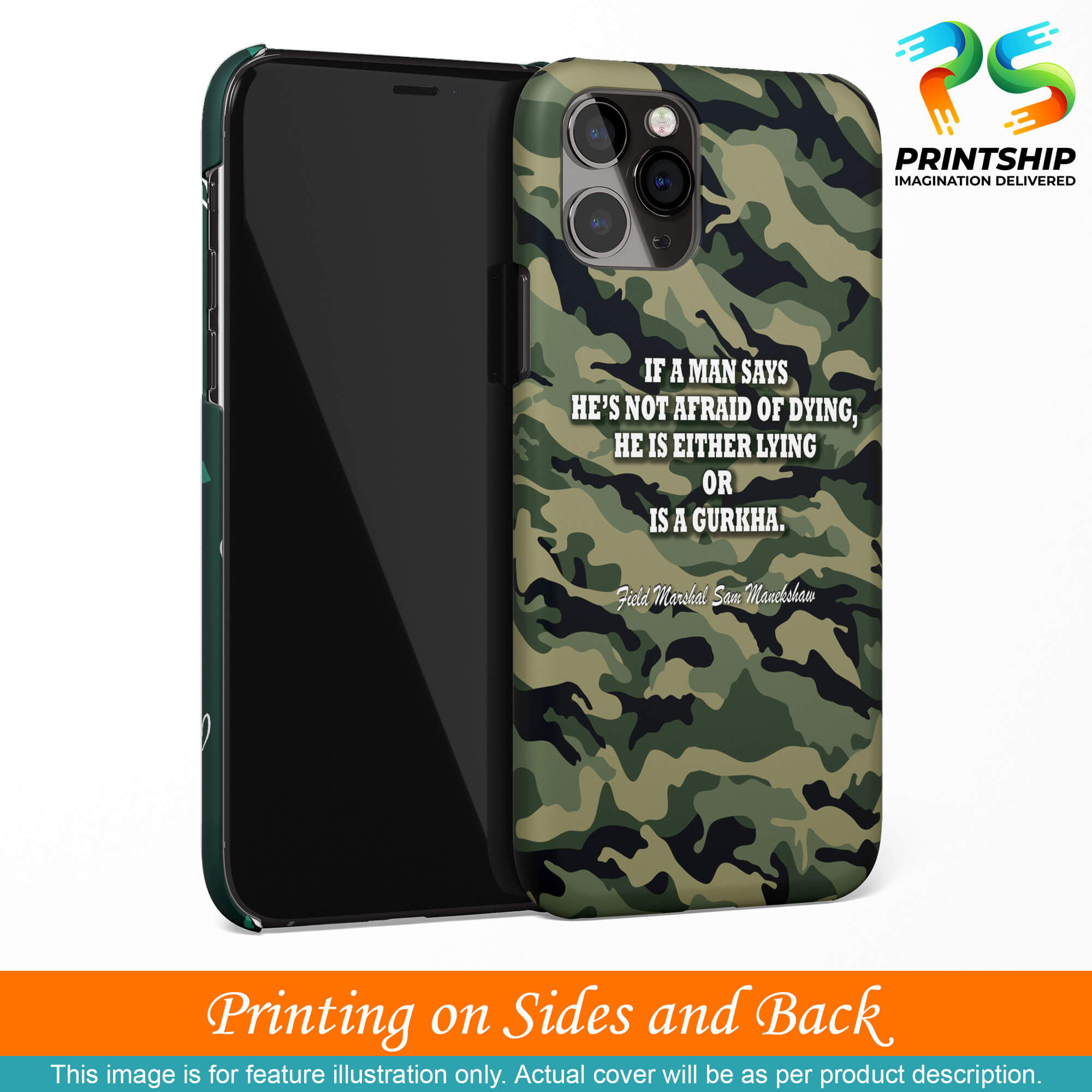 W0450-Indian Army Quote Back Cover for Oppo Realme C1-Image3