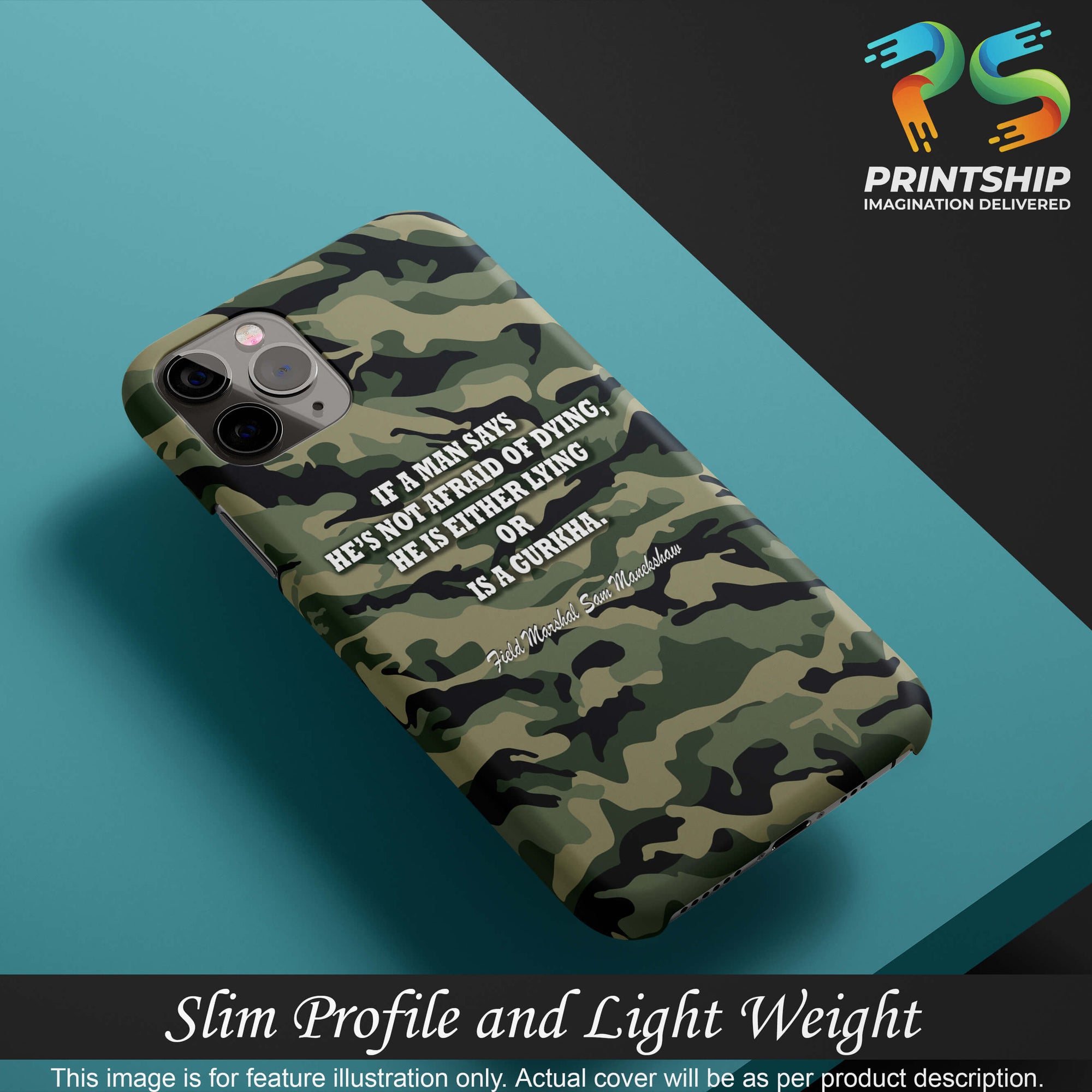 W0450-Indian Army Quote Back Cover for Samsung Galaxy A20-Image4