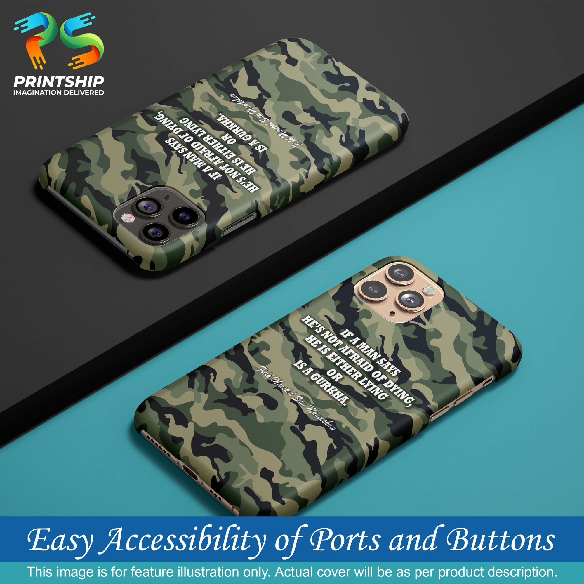 W0450-Indian Army Quote Back Cover for Vivo V7 Plus-Image5