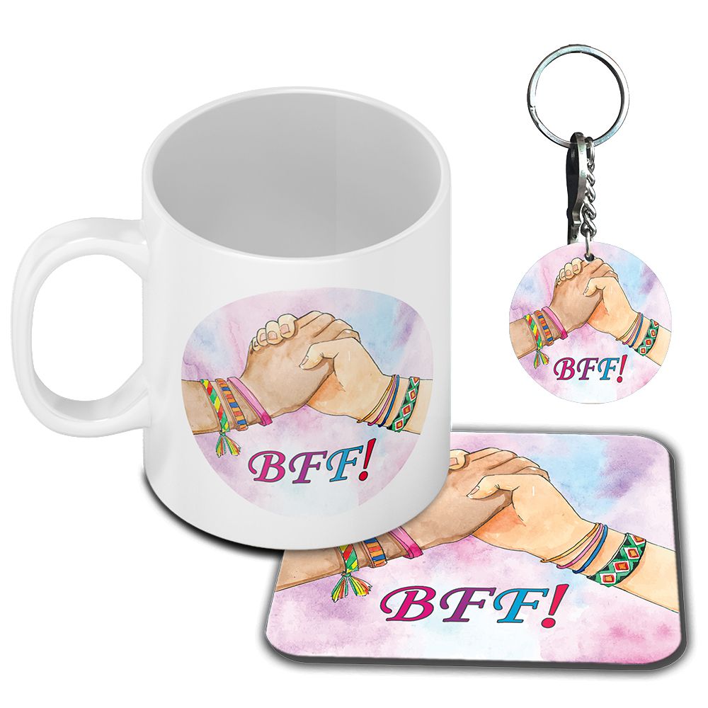 BFF Coffee Mug with Coaster and Keychain