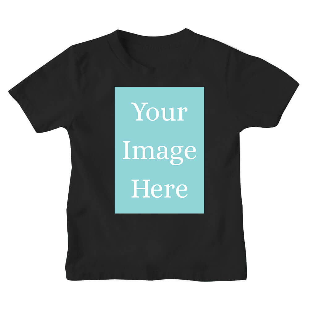 Black Customised Kids T-Shirt - Front Print