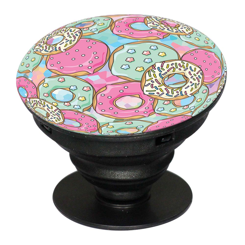 Doughnut Pattern Mobile Grip Stand (Black)