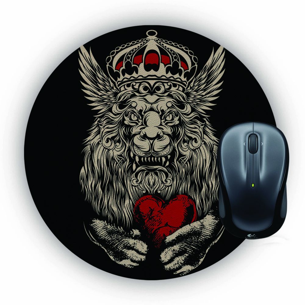 Lion Heart Mouse Pad (Round)