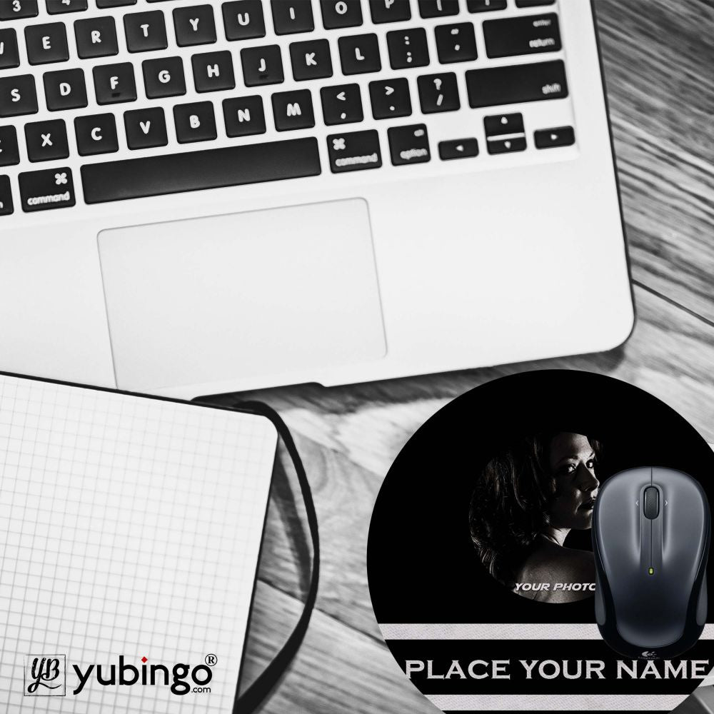 Name with Photo Mouse Pad (Round)-Image4