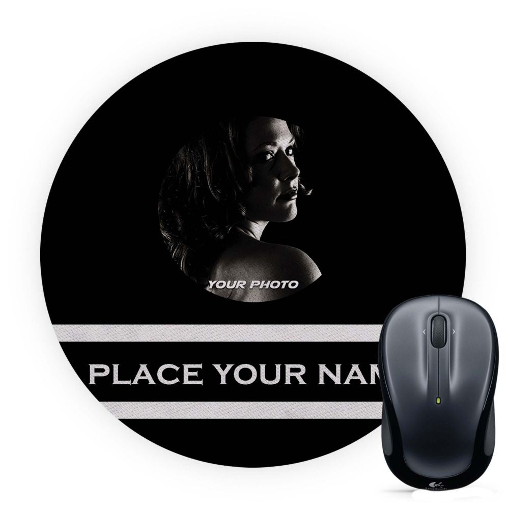 Name with Photo Mouse Pad (Round)