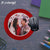 Round Photo on Red Background Mouse Pad (Round)-Image5