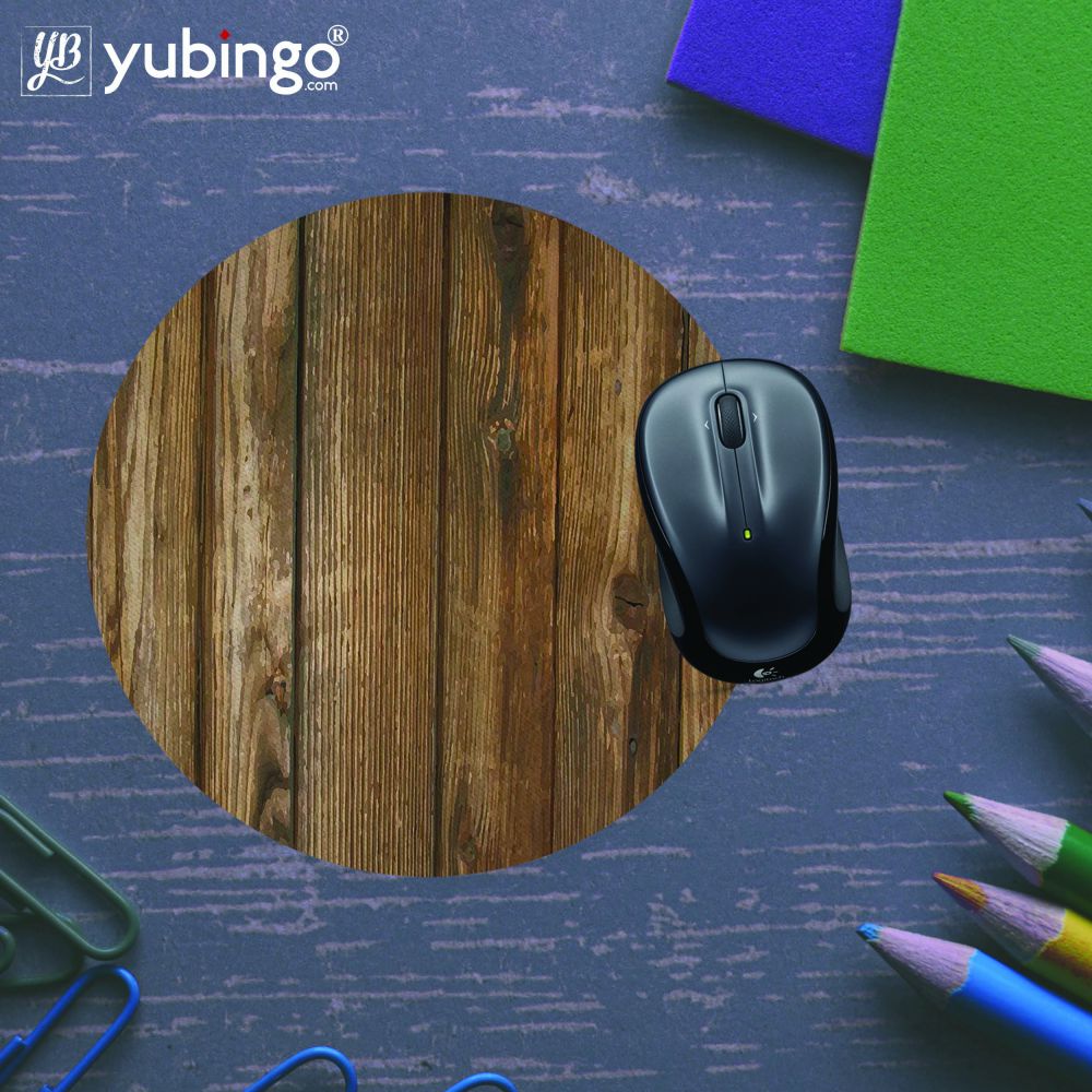 Wooden Pattern Mouse Pad (Round)-Image5