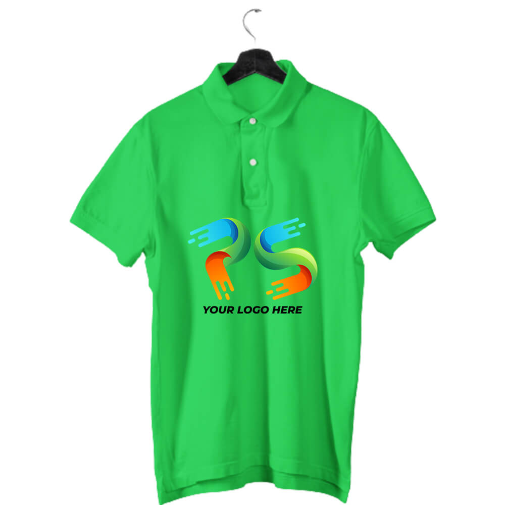 Flag Green Customised Men&#39;s Polo Neck  T-Shirt - Front Print