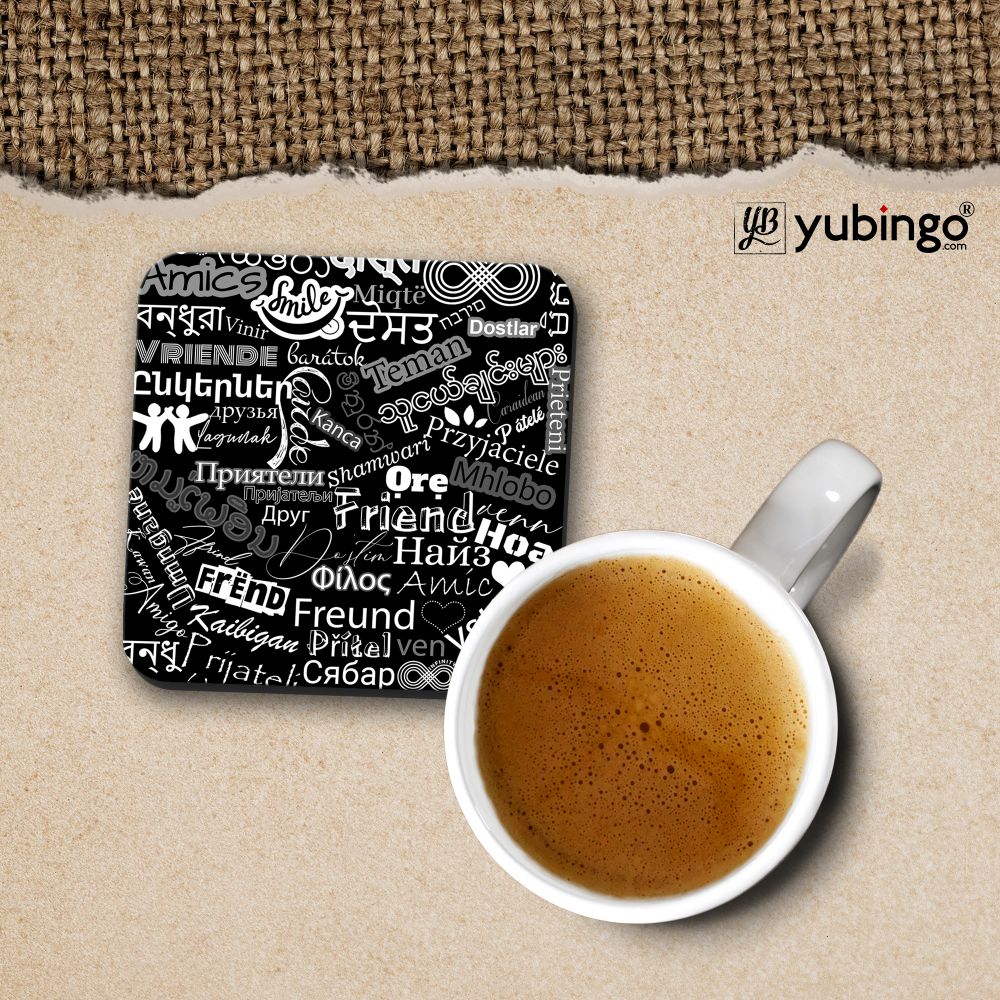 Friend in All Languages Coffee Mug with Coaster and Keychain-Image3