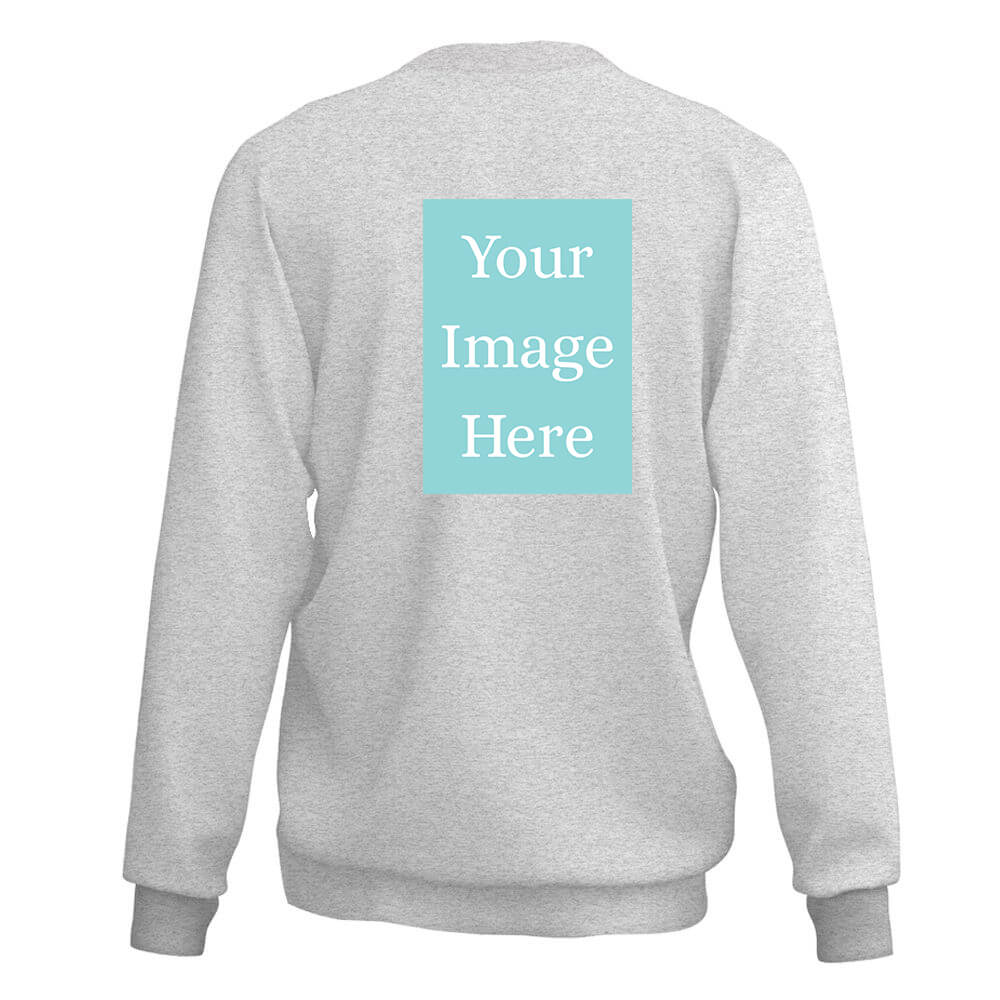 Heather Grey Customised Sweat Shirt - Back Print