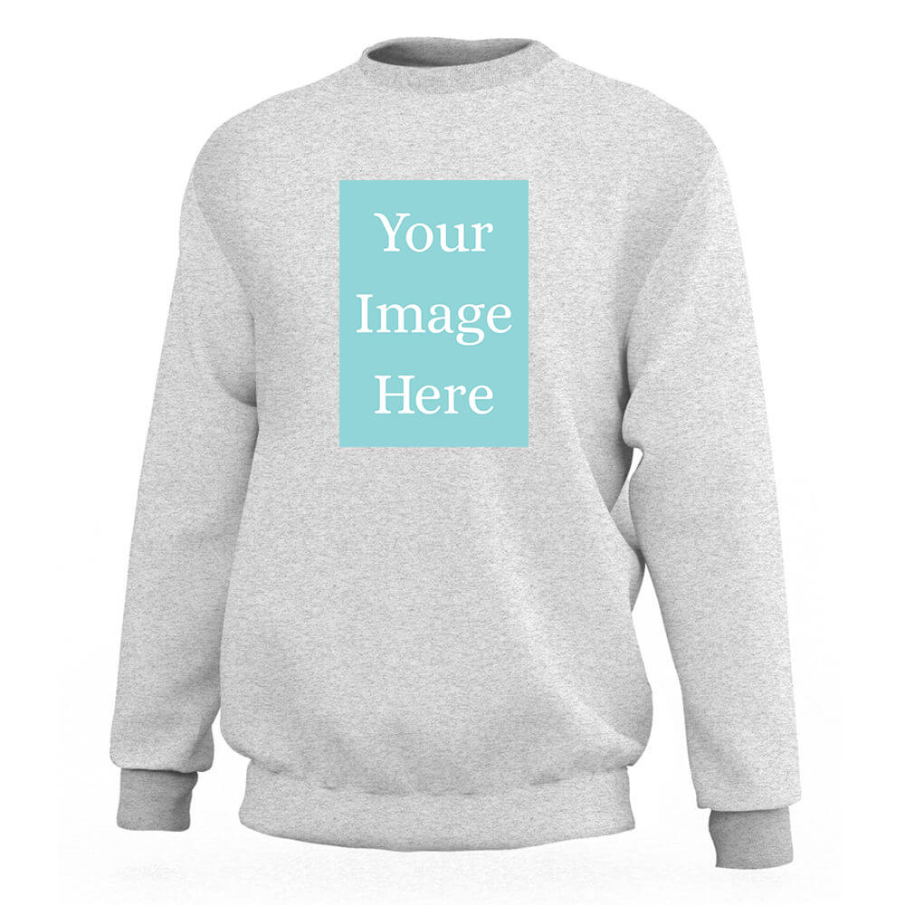 Heather Grey Customised Sweat Shirt - Front Print