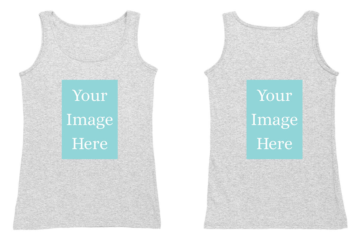 Grey Customised Tank Top - Front and Back Print