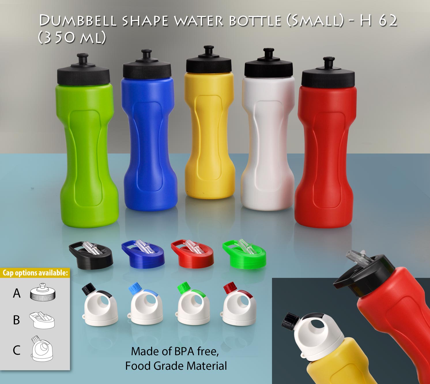 Get Fit with Dumbbell-Shaped Water Bottle - 350ml