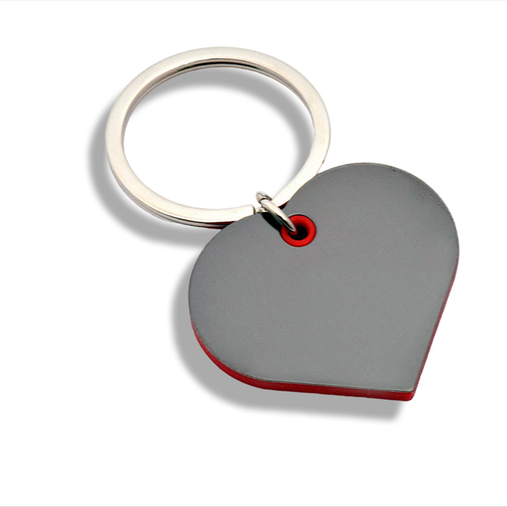 SS20109B Wide Heart Keychain with Clip - Adobe Swirl