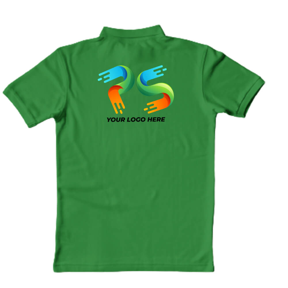 Polo Neck Flag Green  Customised Kids T-Shirt - Front And Back Print