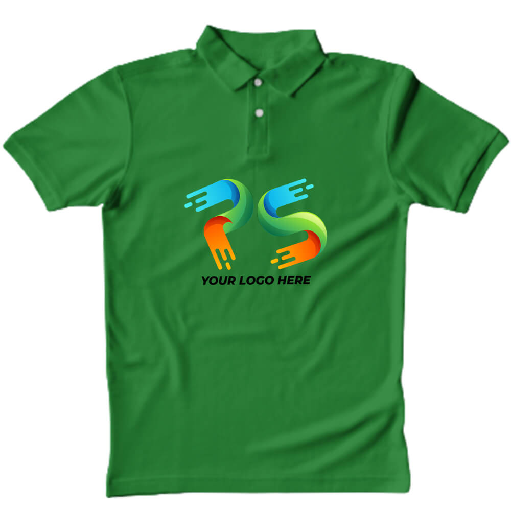 Polo Neck Flag Green  Customised Kids T-Shirt - Front And Back Print