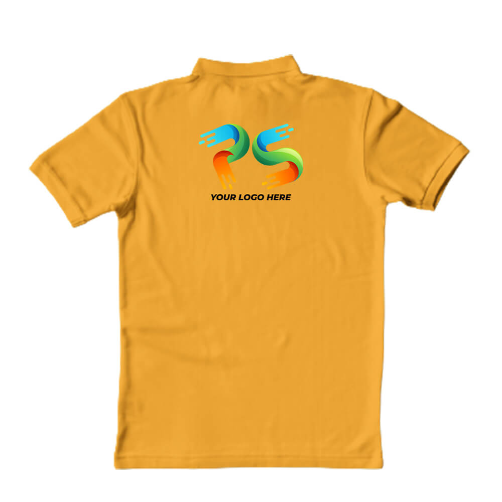 Polo Neck Golden Yellow  Customised Kids T-Shirt - Back Print