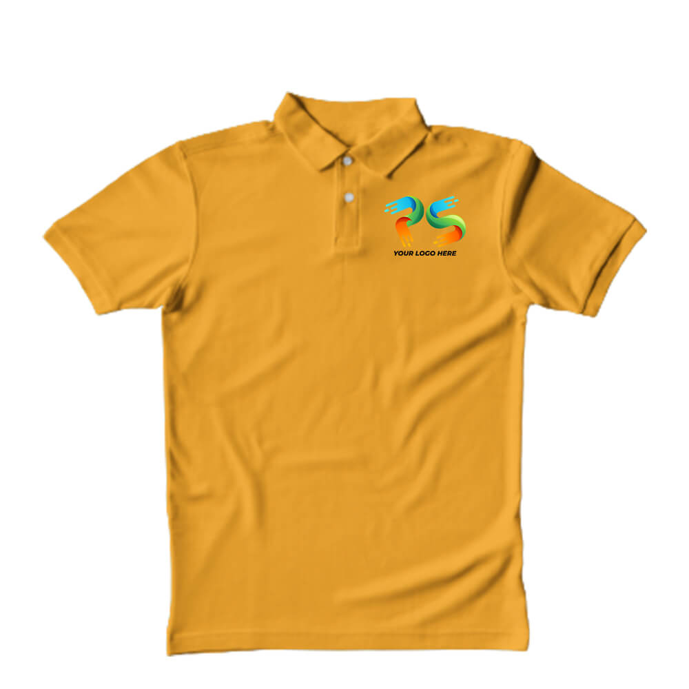 Polo Neck Golden Yellow   Customised Kids T-Shirt - Front And Back Print