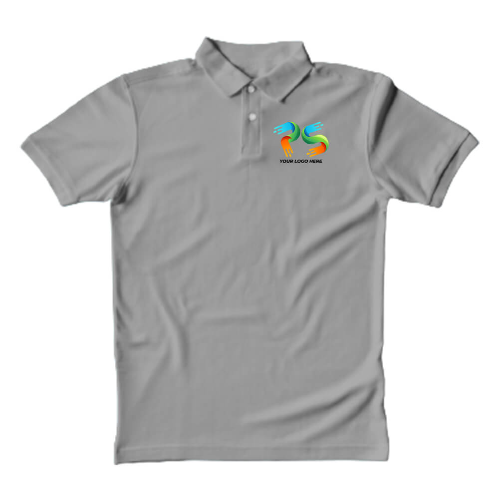 Polo Neck Grey  Customised Kids T-Shirt - Front Print