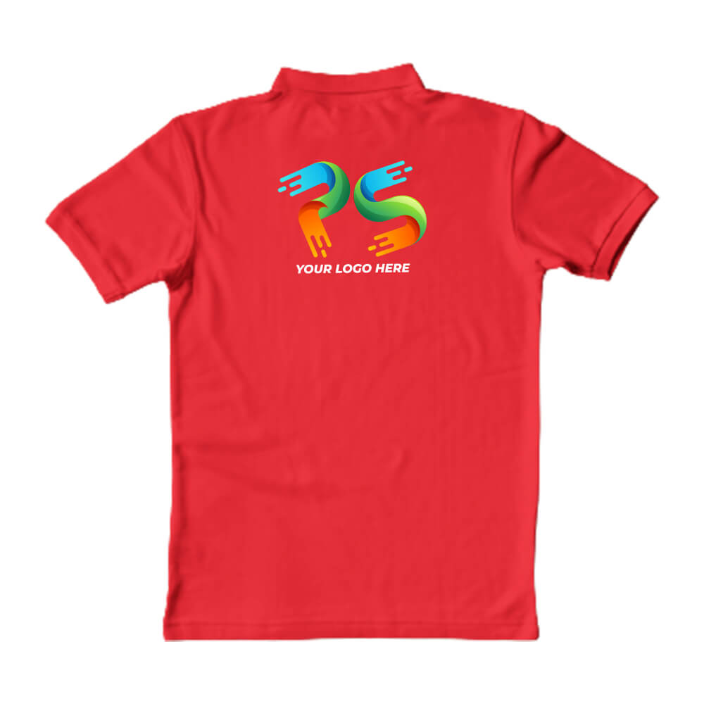 Polo Neck Red Customised Kids T-Shirt - Front And Back Print