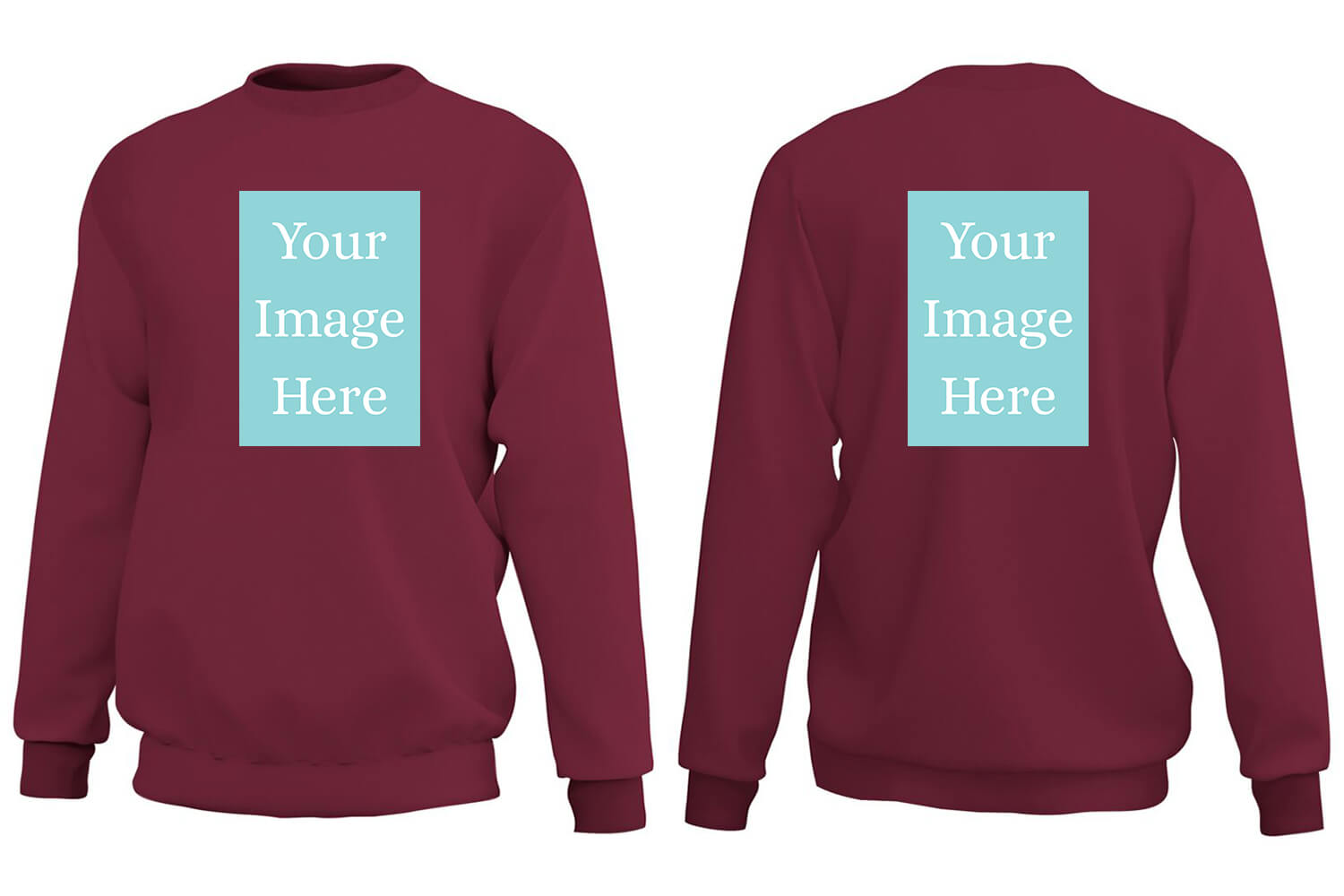 Maroon Customised Sweat Shirt - Front and Back Print