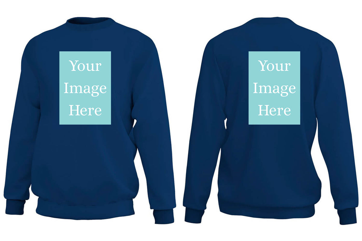 Navy Blue Customised Sweat Shirt - Front and Back Print