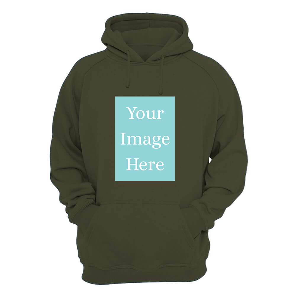 Olive Green Customised Hoodie - Front Print