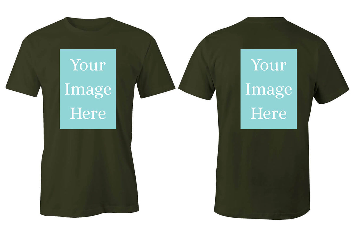 Olive Customised Men&#39;s T-Shirt - Front and Back Print