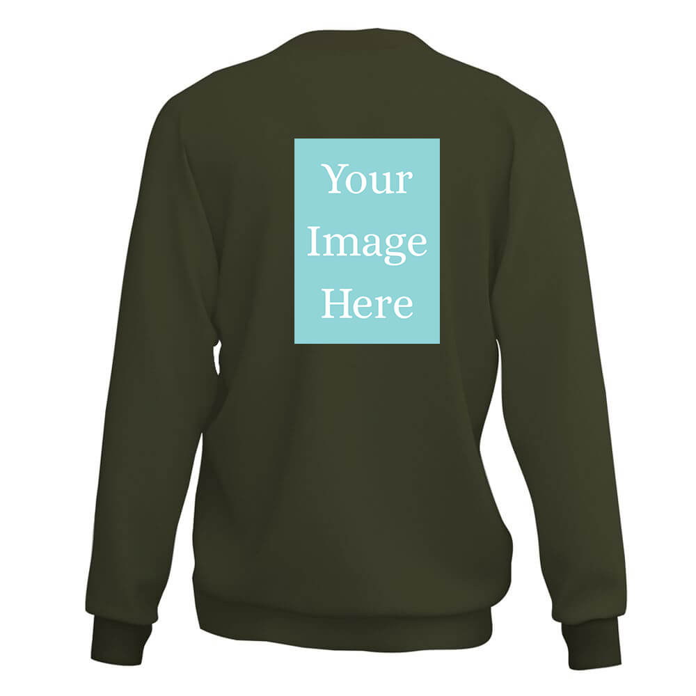 Olive Green Customised Sweat Shirt - Back Print