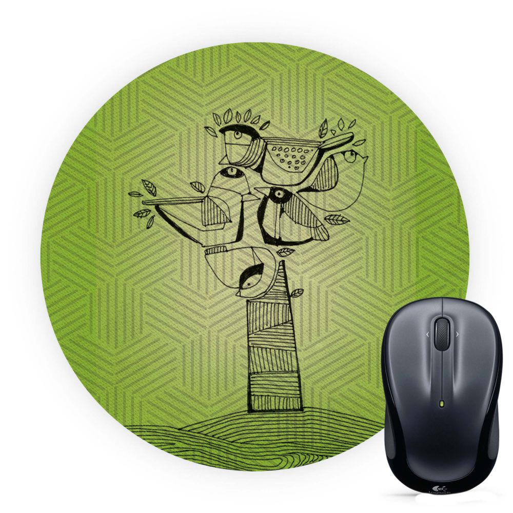 Tree birds Mouse Pad (Round)