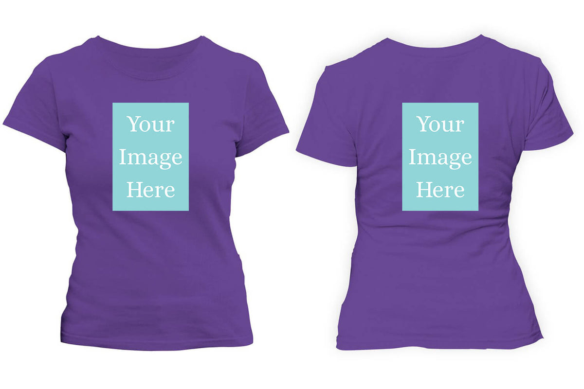 Purple Customised Women&#39;s T-Shirt - Front and Back Print