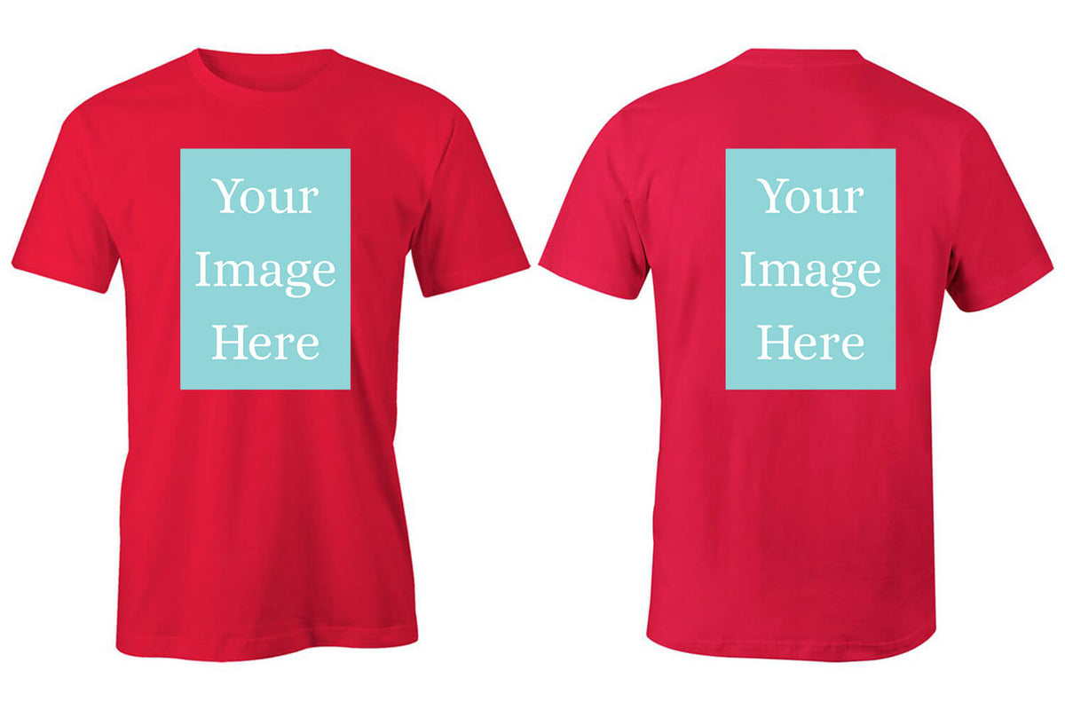 Red Customised Men&#39;s T-Shirt - Front and Back Print