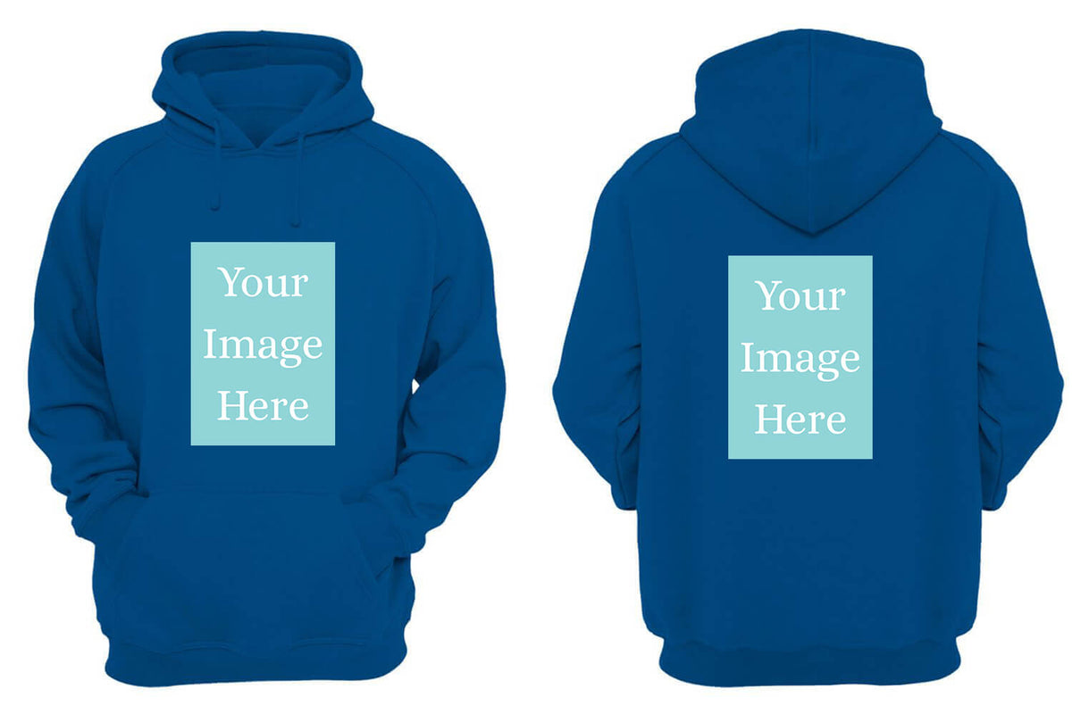 Royal Blue Customised Hoodie - Front and Back Print