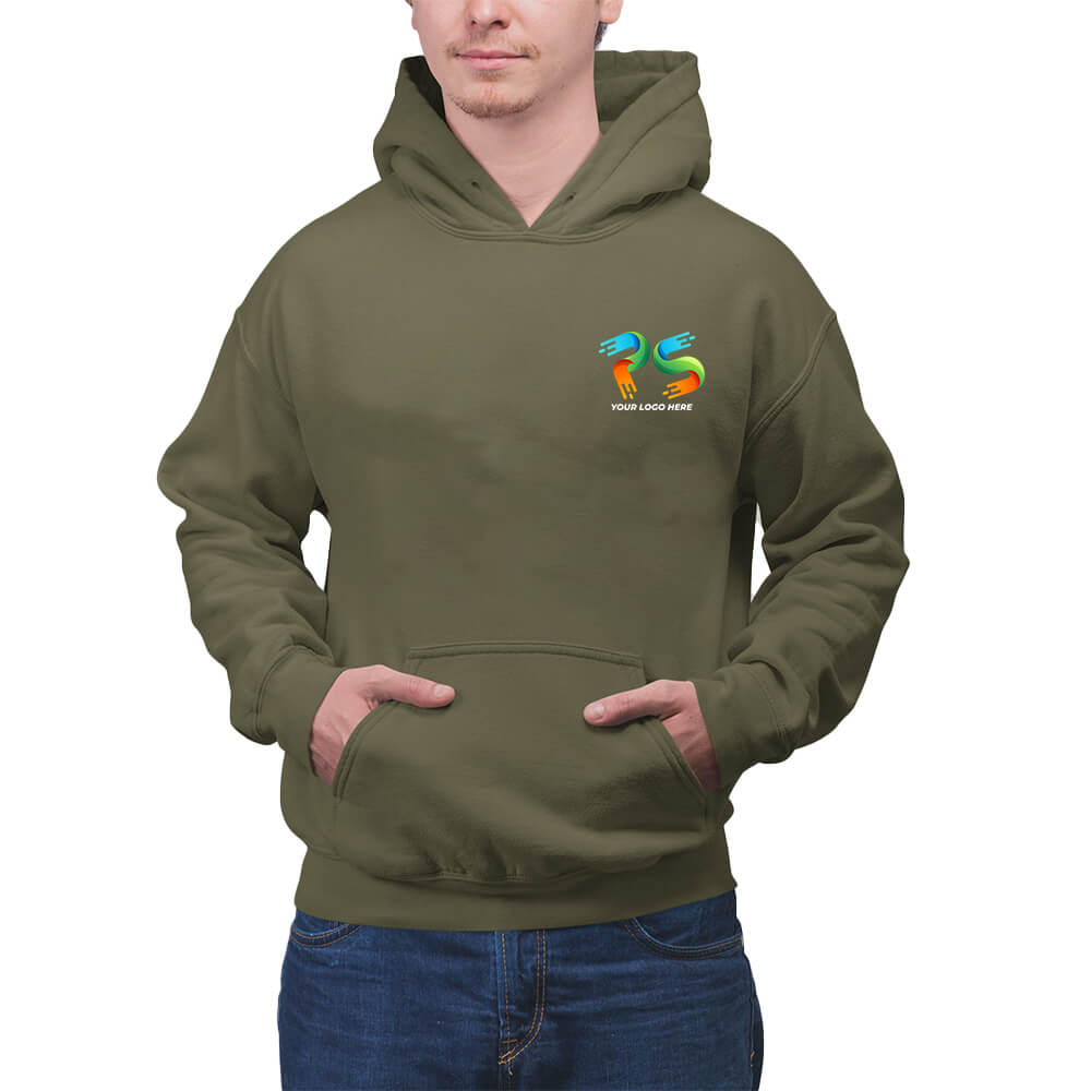 Olive Green Customised Hoodie - Front Print