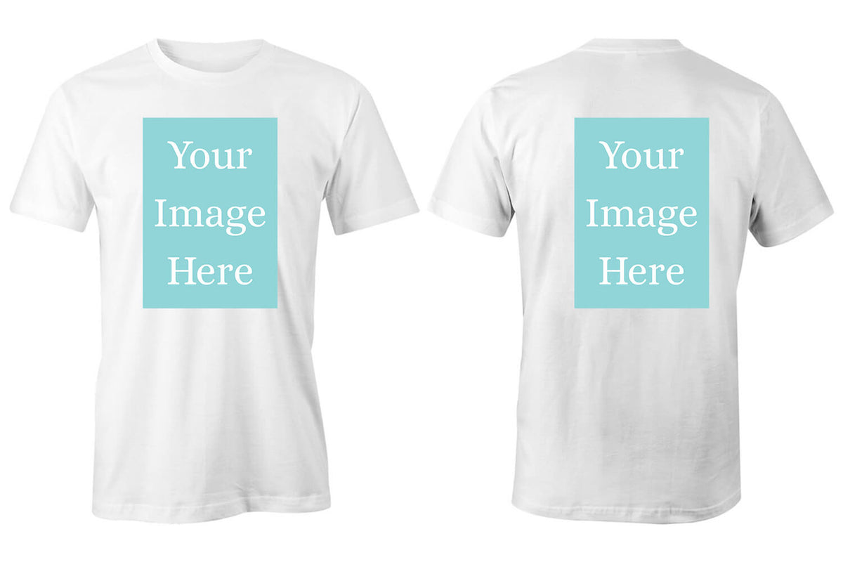 White Customised Men&#39;s T-Shirt - Front and Back Print