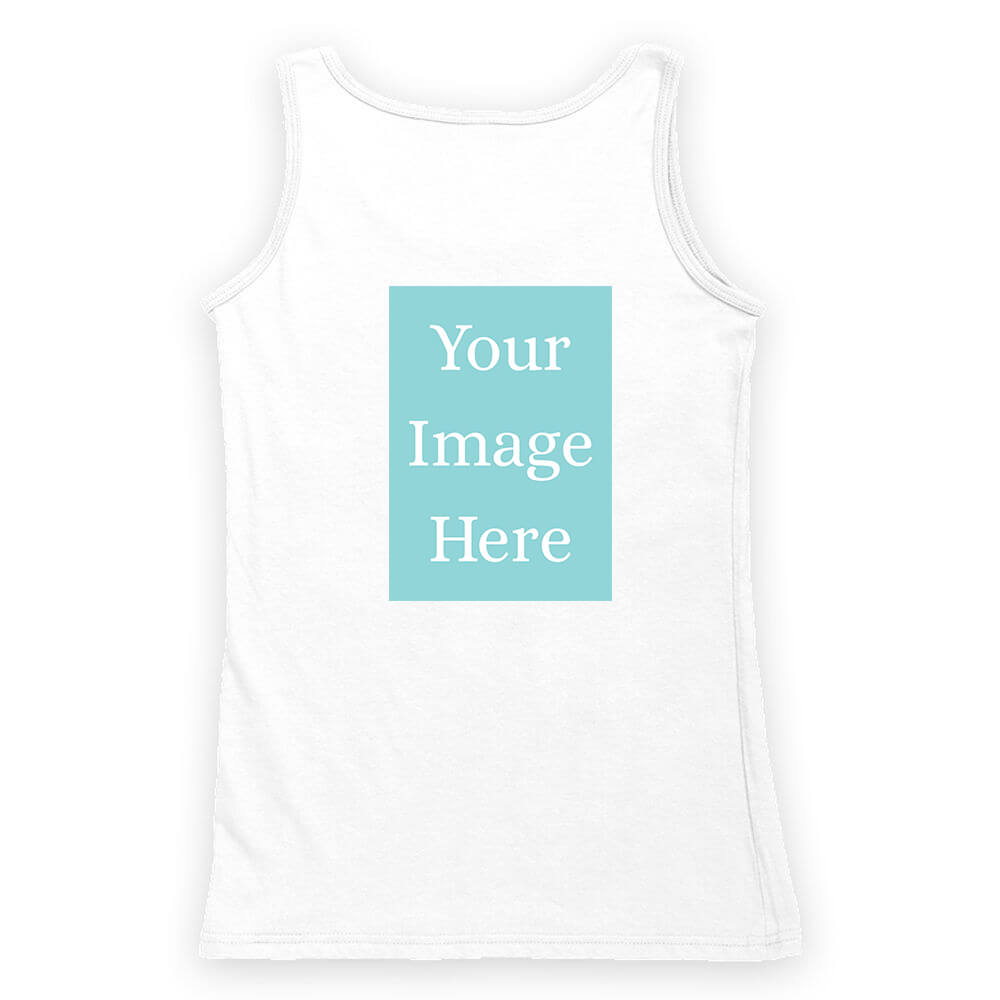 White Customised Tank Top - Back Print