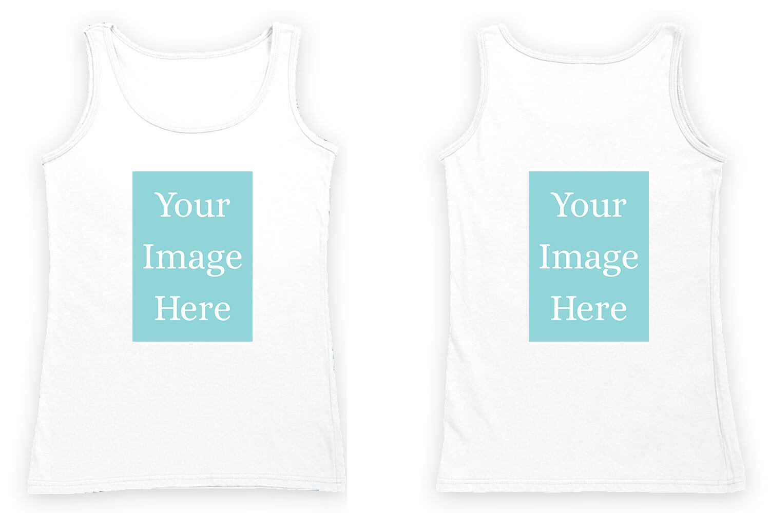 White Customised Tank Top - Front and Back Print