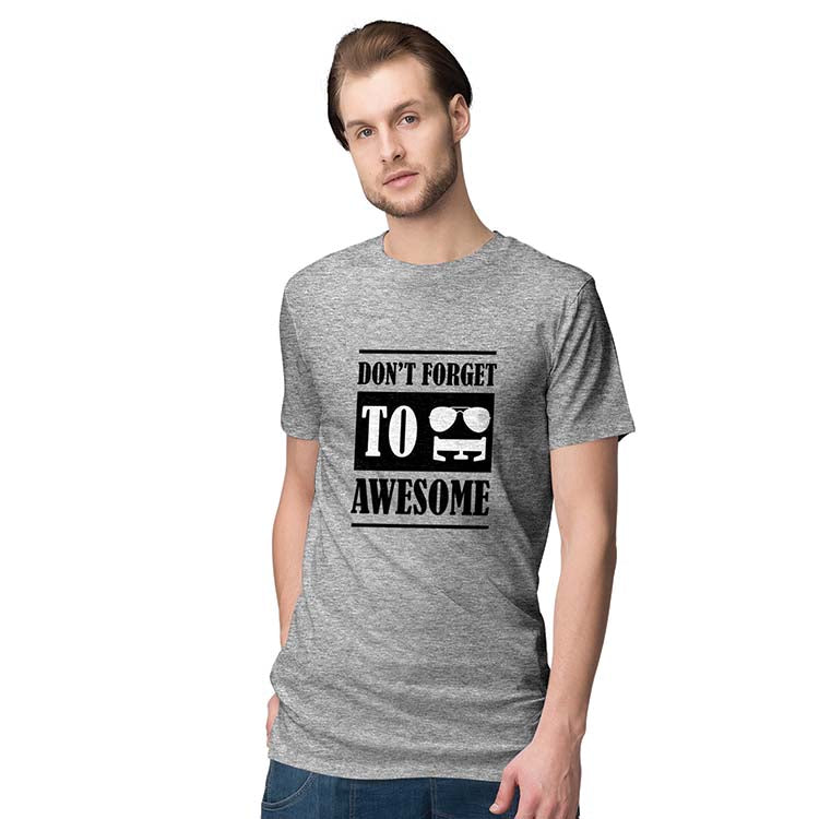 Be Awesome Men T-Shirt-Grey Melange