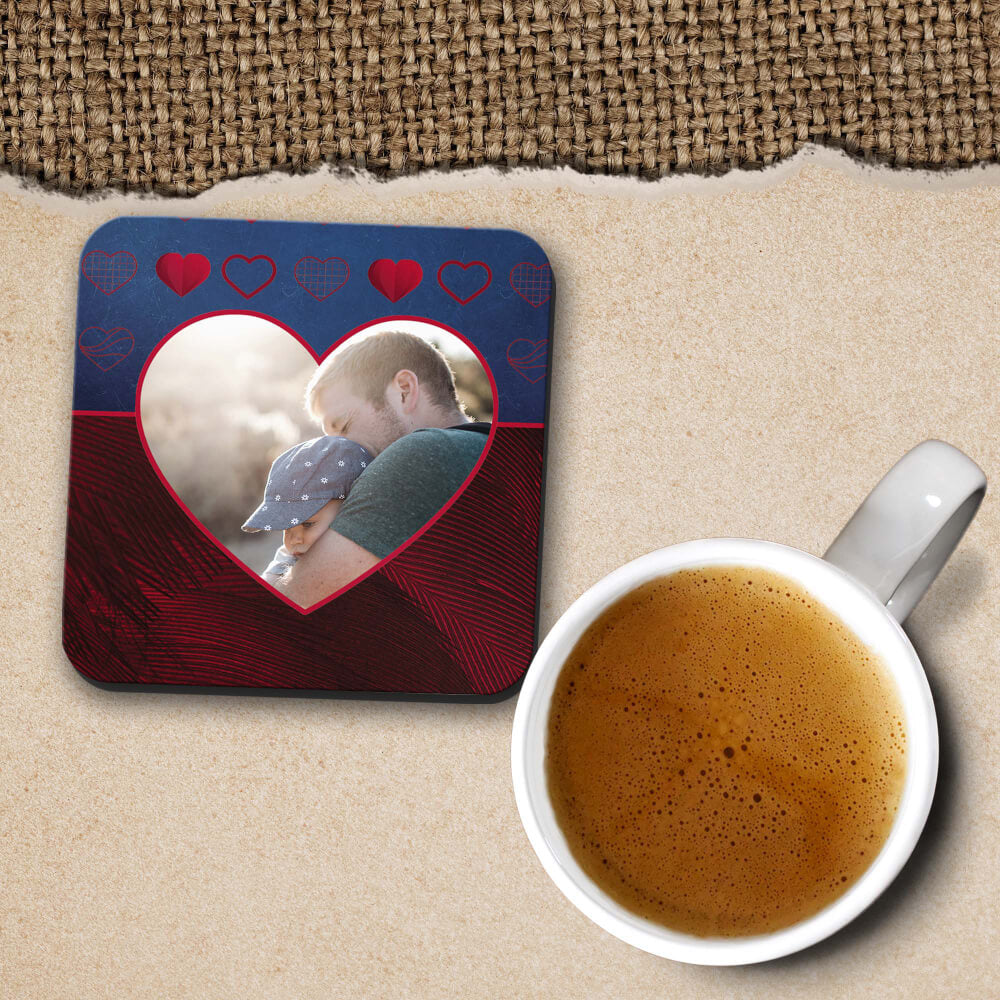 Blue Hearts Photo Coasters