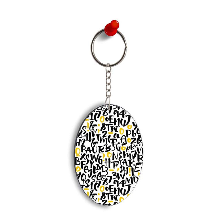 Alphabets & Numbers Oval Key Chain