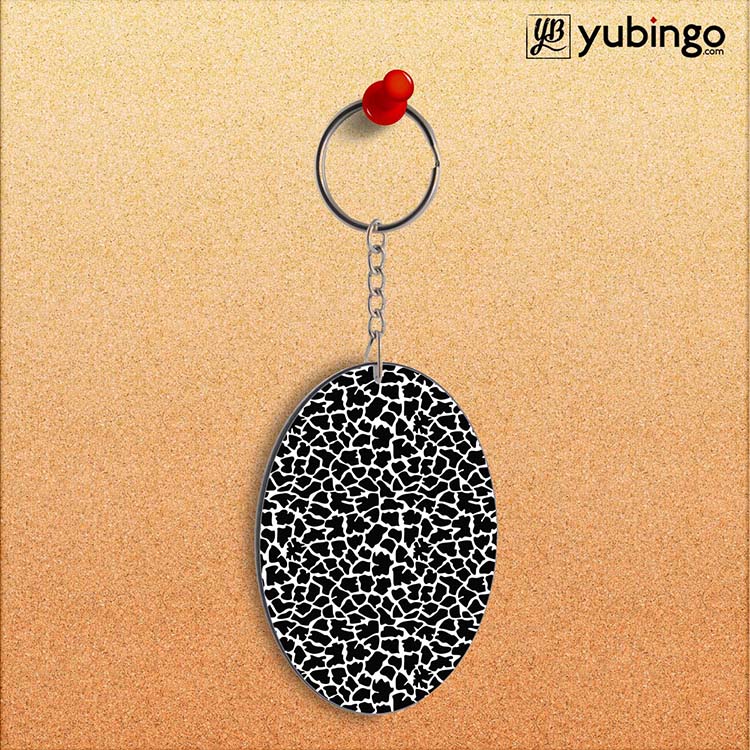 Animal Pattern Oval Key Chain