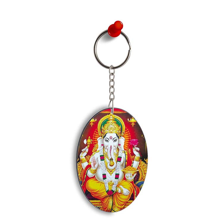 Ganpati Oval Key Chain