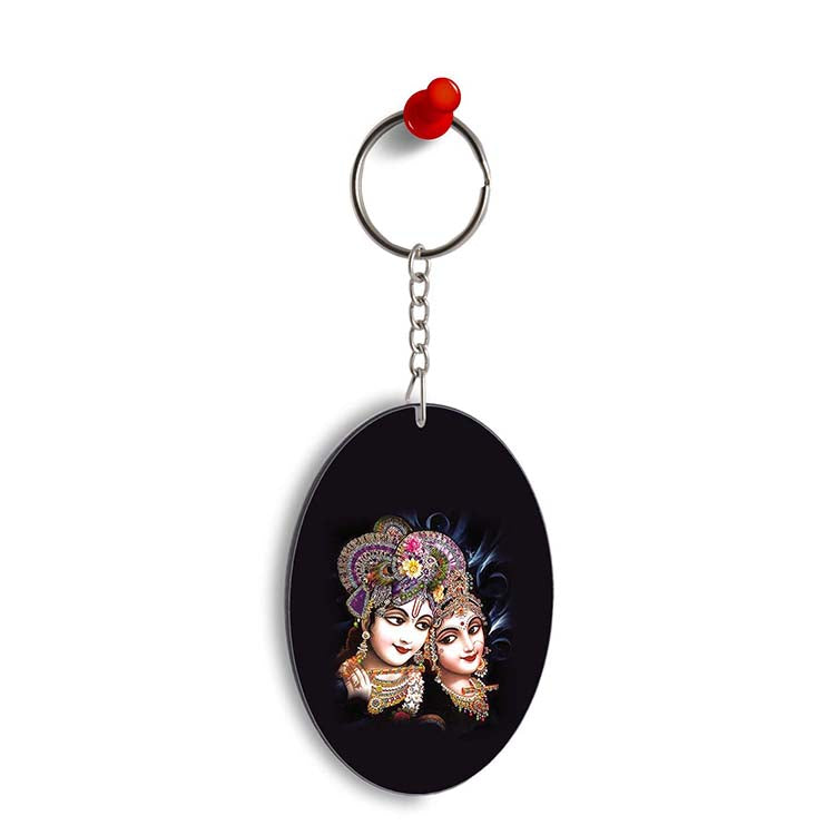 Radha And Krishna Oval Key Chain