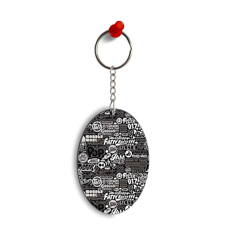 Random Quotes Oval Key Chain