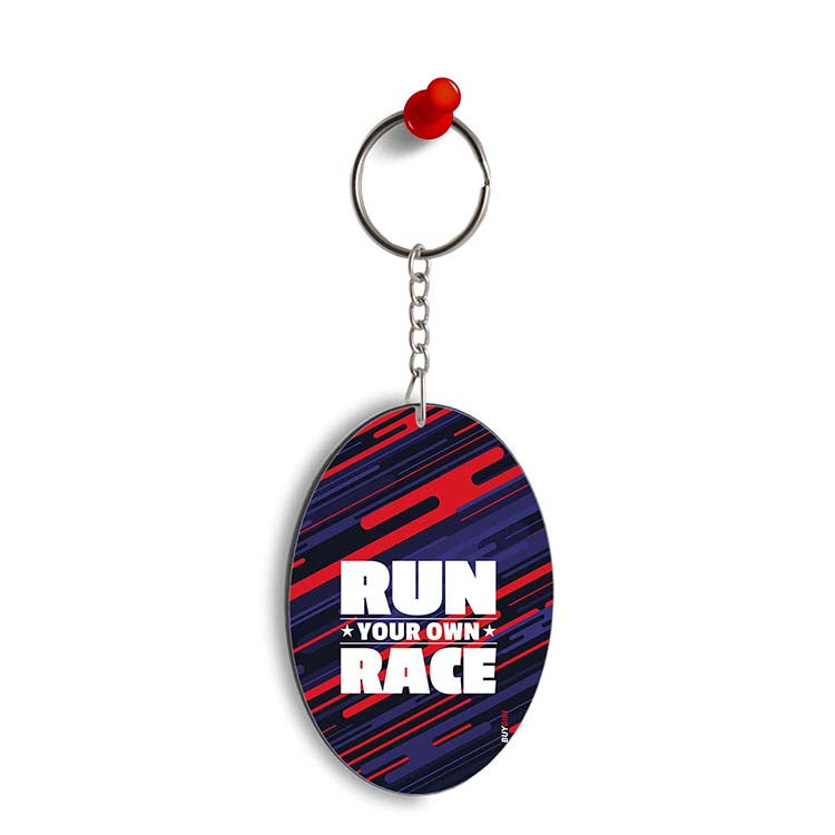 Run Own Race Oval Key Chain