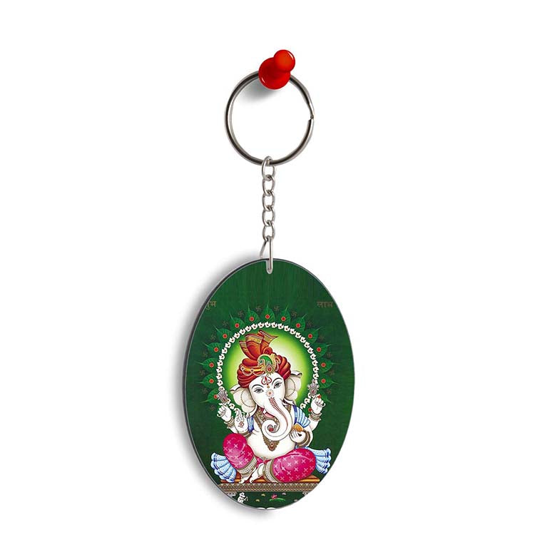 Shubh Labh Oval Key Chain