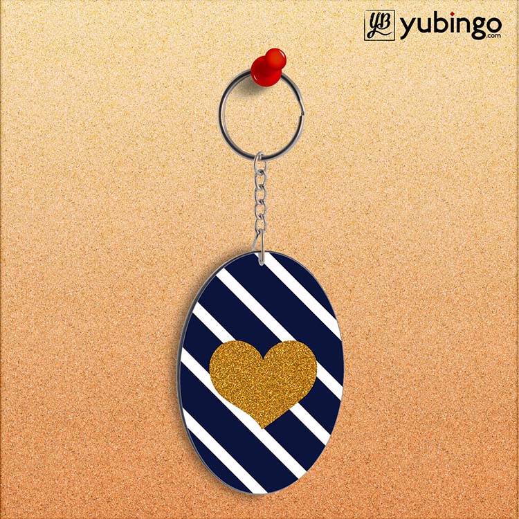 The Heart Oval Key Chain